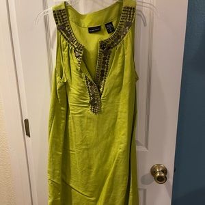 New York & Company Dress: Mini Color: Green Size: Medium